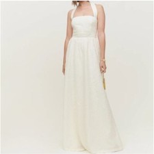 REFORMATION Edessa Halter Dress In Ivory Women's Size 6 NWT