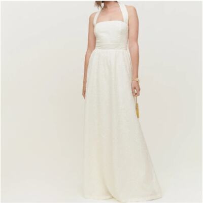 reformation white halter dress Edessa In Ivory Women's Size 6 NWT reformation briony dress