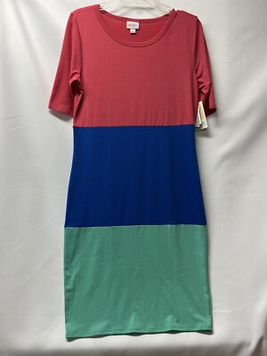 Lularoe Julia Dress Size Medium Dress New Color Block Straight Fitted  Multicolor | eBay