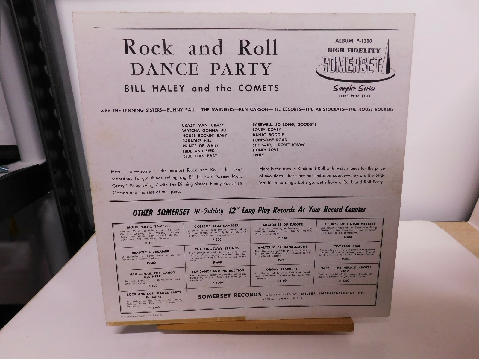 Bill Haley And The Comets Rock mono DG LP Tonight Rock And Roll Dance Party 