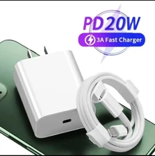 For iPhone 14 13 12 11 Pro XR Fast Charger Cord 20W USB-C Power Adapter Cube Lot