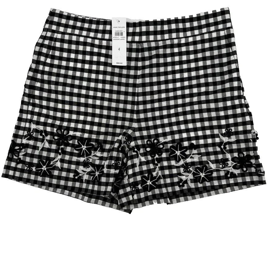 Ann Taylor Women's Check Multicolor Shorts for Women