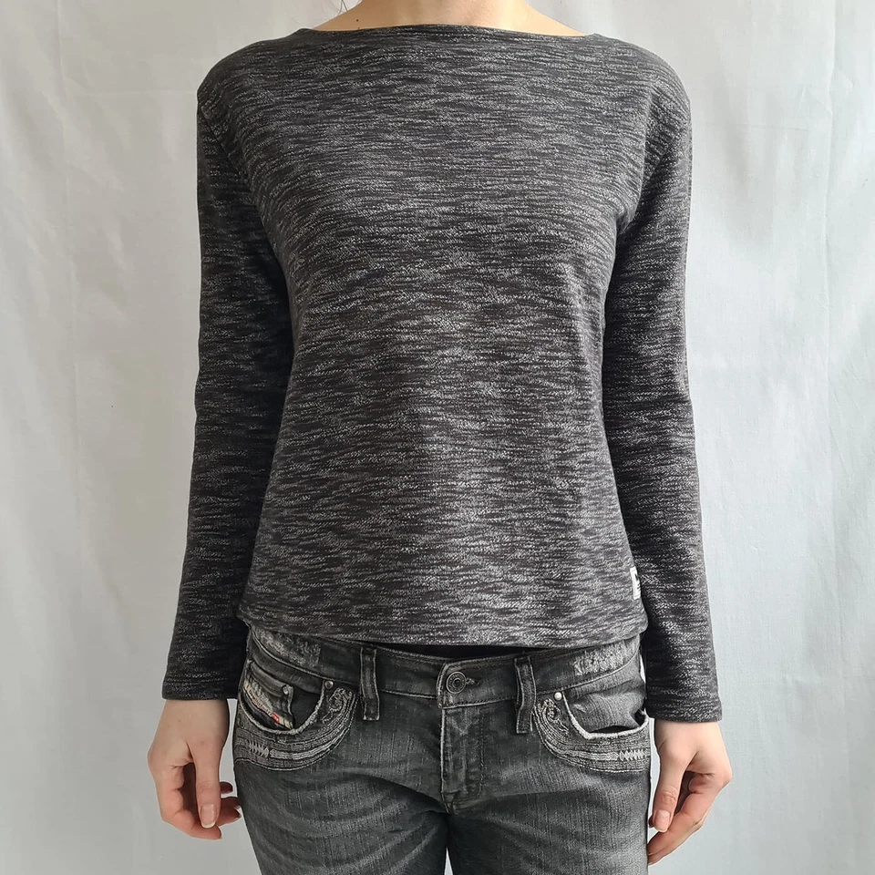 Sudadera para mujer Wood Wood talla XS 100 % algodón gris manga larga blusa - Imagen 2 de 4