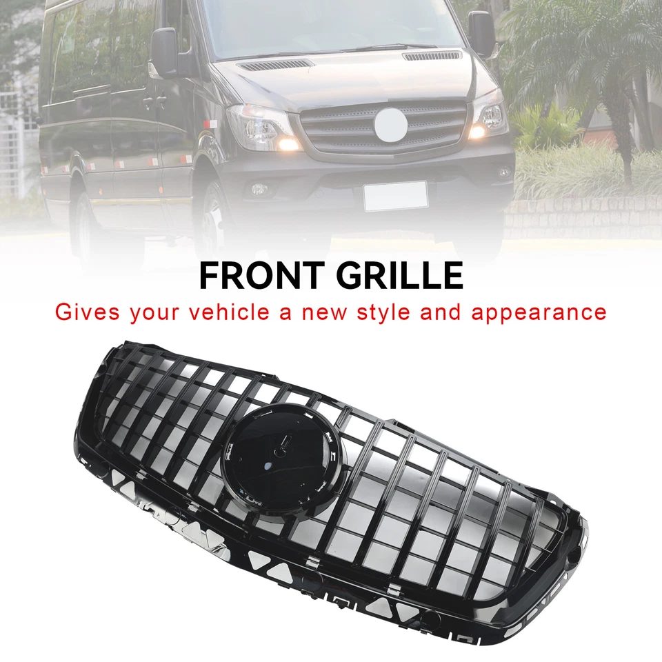 Grille + Star For Mercedes Benz Sprinter W906 14-2018 Black Front Grill - Image 4 of 4