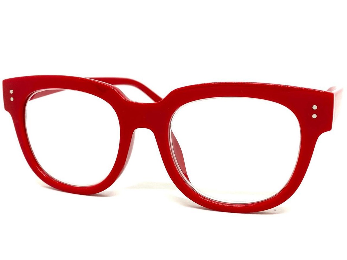 Classic Vintage Retro Style READING Eye Glasses Readers Large Red