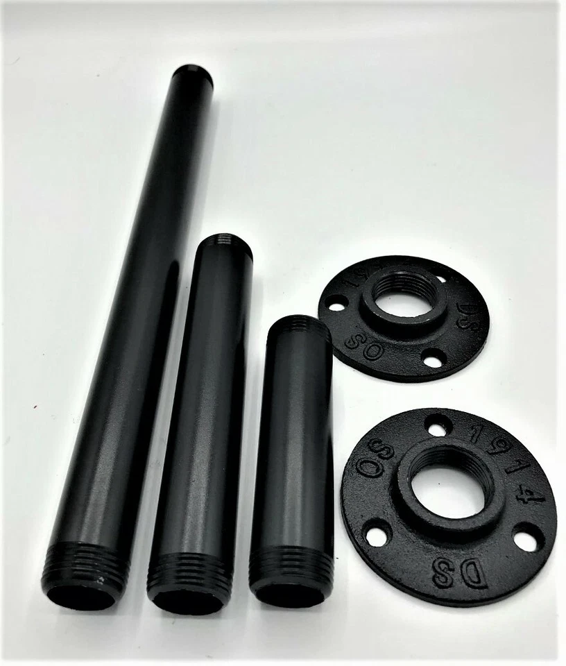 iron pipe and pipe fittings 3/4 and 1/2" BSP MALLEA GREY AND BLACK , STEAM PUNK, - Image 2 of 4