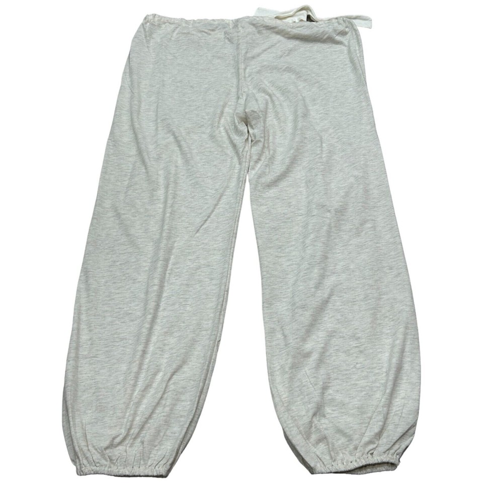 Eberjey Sweatpants Womens Large Gray Cotton Pleated Drawstring Tapered