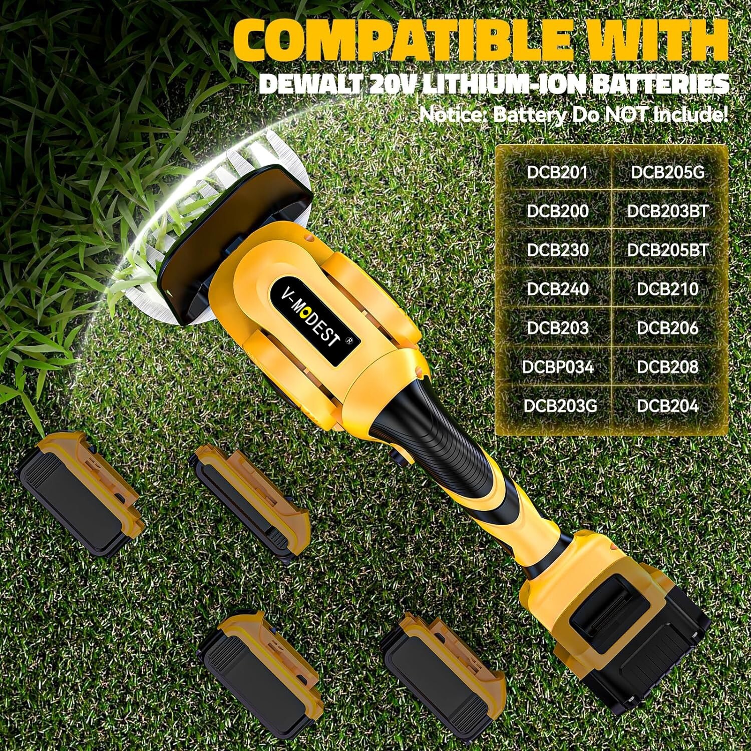 2-in-1 Cordless Hedge Shrubbery Trimmer Grass Shear For DeWALT 20V MAX Battery