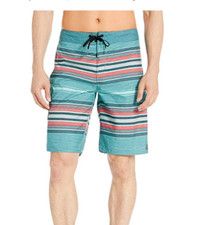 NEW BILLABONG sz 38 swim board shorts trunks All Day Stripe aqua red