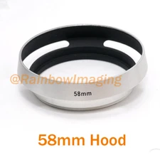58mm Silver Chrome Metal lens Hood for Leica Leitz Olympus Panasonic Canon Lens