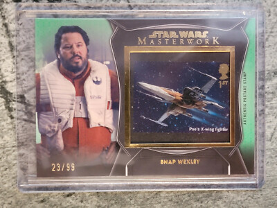 2021 Star Wars Masterwork Snap Wexley Authentic Postage Stamp Poe's X-Wing /99