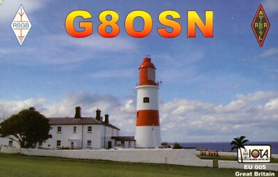 1 x QSL Karte Radio UK G8OSN Leuchtturm - Gilligham Kent 2011   S000