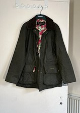 £249 Women Barbour Smu Printed Rose Beadnell Wax Jacket Size 10