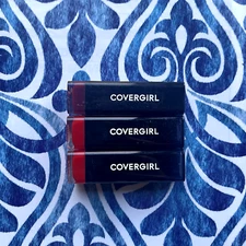 COVERGIRL Créme (Cream) 3 Pack Succulent Cherry and Euphoria Lipsticks