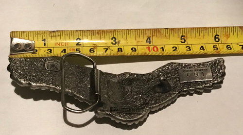 Vintage 1981 großer Adler Metall Gürtelschnalle von Great American Buckle Co #491 hergestellt in den USA - Bild 5 von 6