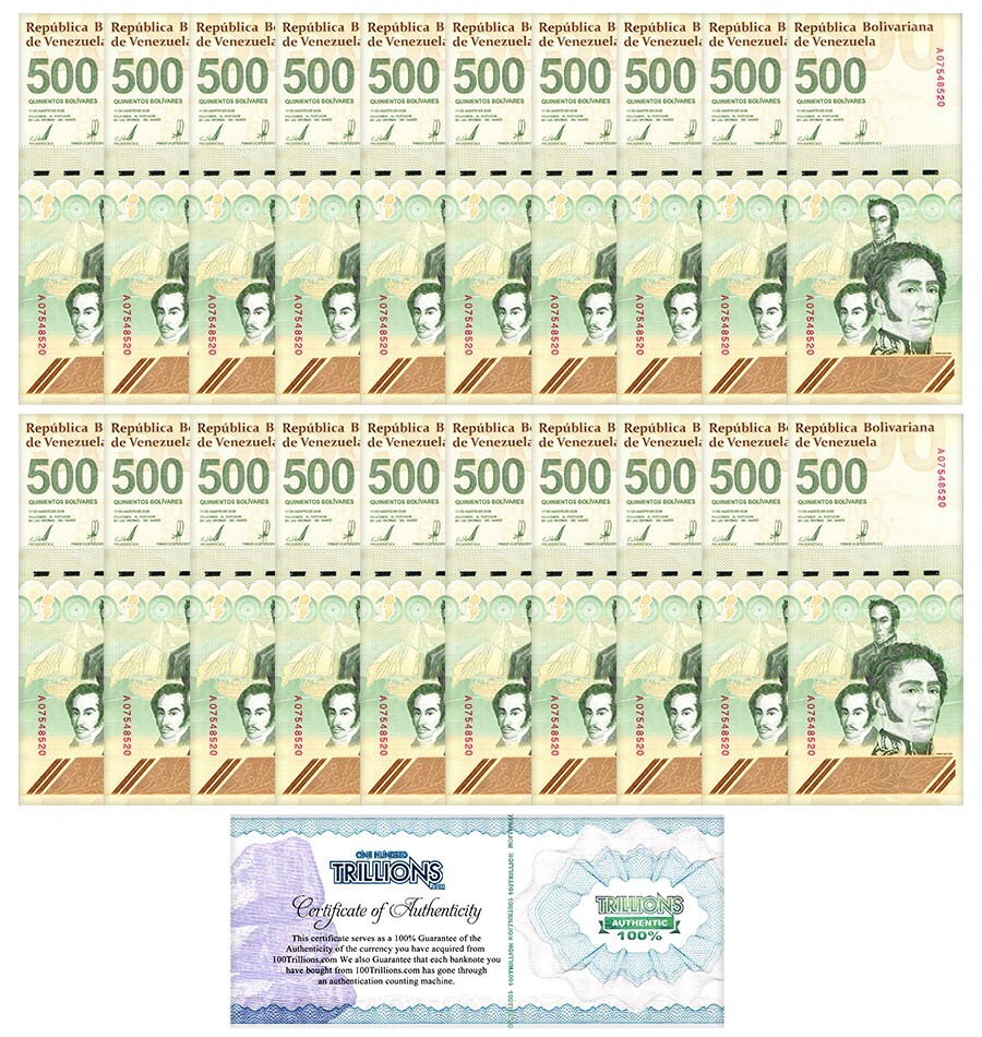 VENEZUELA 500 DIGITALES qty. 20 2023/2024 CIR 10 billion bolivars USA SELLER