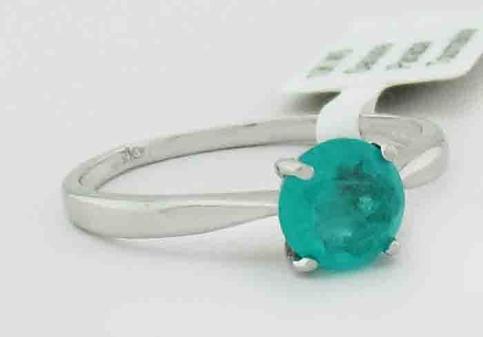GENUINE 1.14 Cts PARAIBA TOURMALINE RING 10K WHITE GOLD - Free Certificate - NWT