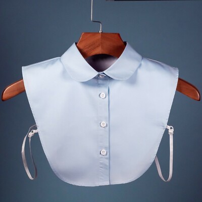 Light Blue Peter Pan Collar Cotton False Collar Shirt Faux Fake