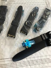 24mm black rubber band with gold color clasp ,fits joe rodeo master watch