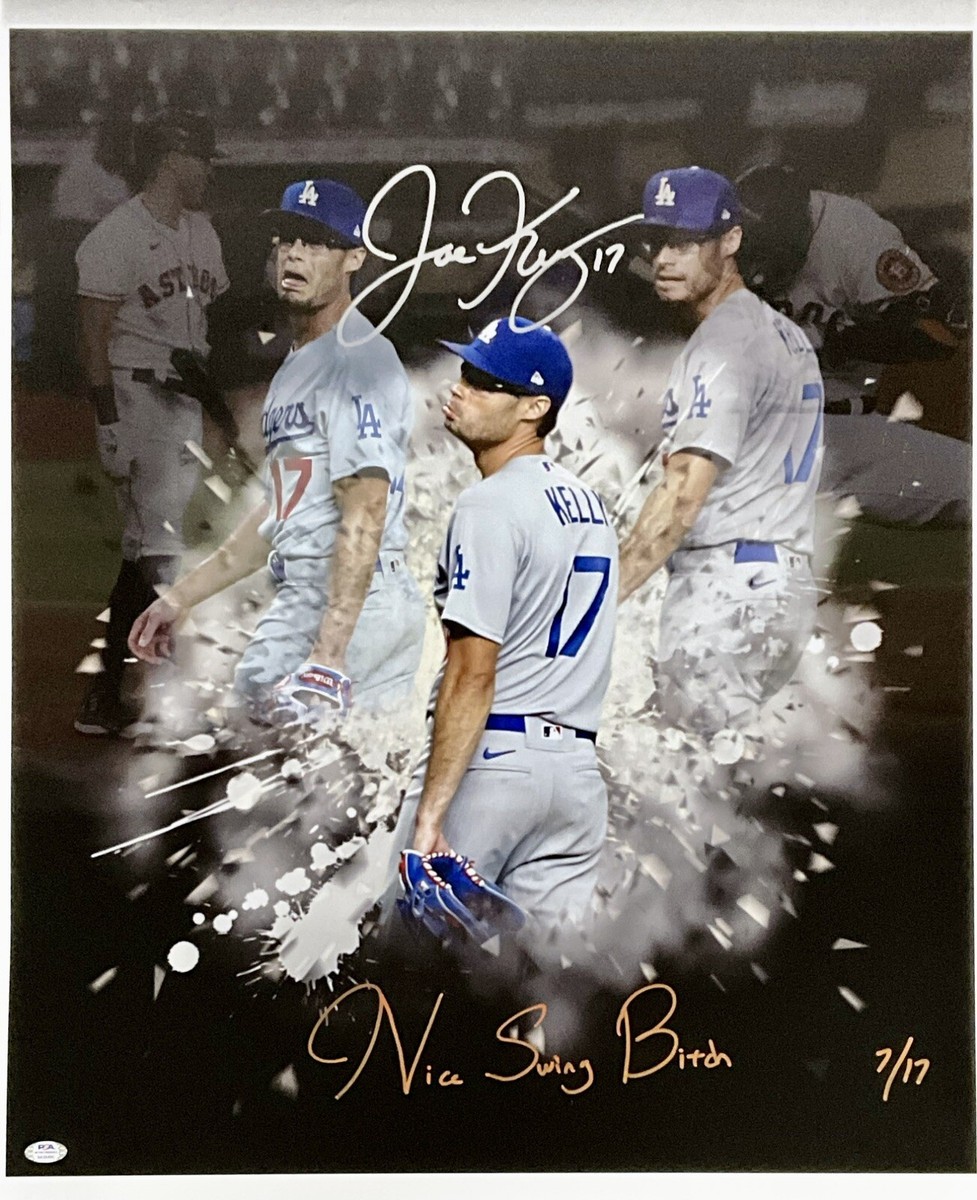 7/17 JOE KELLY DODGERS SIGNED 22X26 POUTY FACE EDIT CANVAS 