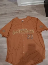 Sugar Land Space Cowboys Jersey Number 23 Mens Xl Button Down Rusty Orange 