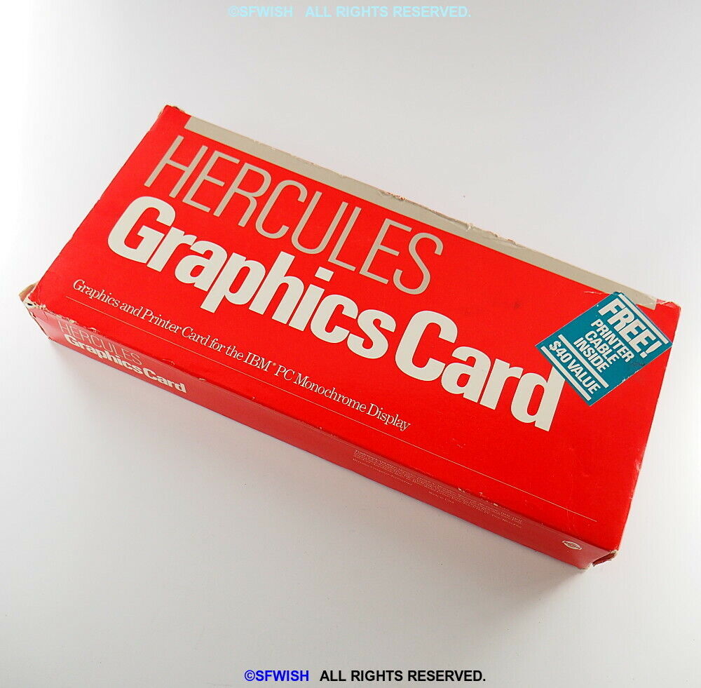 VINTAGE HERCULES Graphics Gard for IBM PC Monochrome Display *NOS! OPEN BOX!* 
