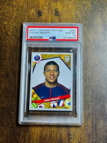 2017 Panini Fifa 365 Stickers Rookie RC Kylian Mbappe #250 PSA 10