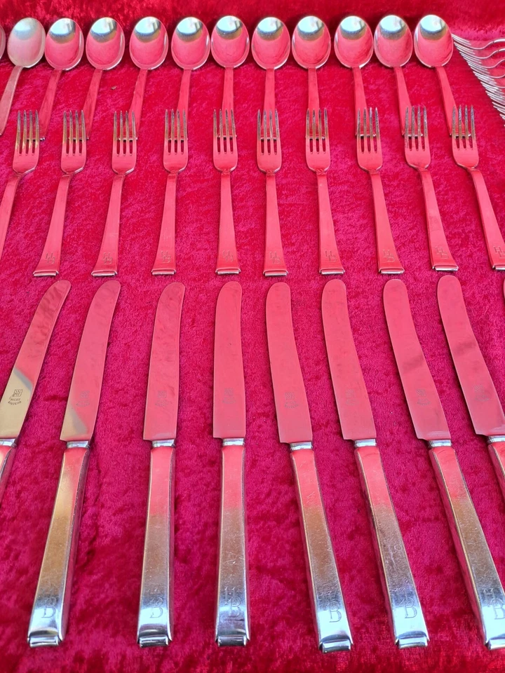 schönes, altes Besteck , WMF 2500 Bauhaus 90 , 12 Personen , 71 Teile , 4,5kg - Bild 2 von 4