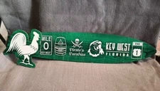 Wooden Mile Marker 0 Key West, Rooster, Pirates Paradise For Bar Or Man Cave 19"