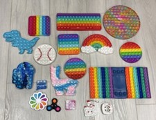 Pop Its and Fidgets Dinosaur Keyboard Among Us Spinners  More - LOT OF 18