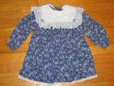 VTG Floral Lace Ruffles Long Sleeve Dress Size 4T