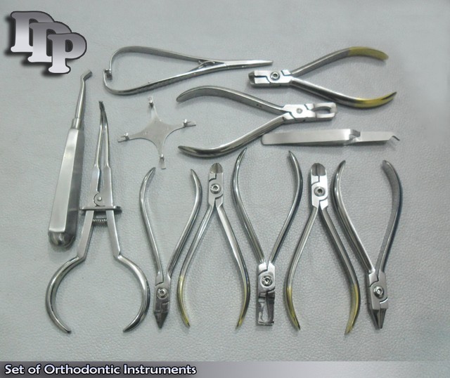 10 Sets of Orthodontic Instruments Of 13 Pieces Each Stainless Steel