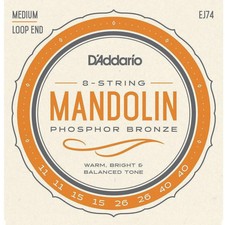 D'Addario EJ74 Mandolin Strings, Phosphor Bronze, Medium, 11-40