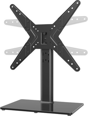 Hemudu Standfuß TV Ständer HT02B-002 mit schwenkbarer Halterung für 21-47 Zoll Glasfuß