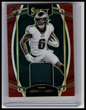 2021 Panini Select #RSW-DSM DeVonta Smith Rookie Swatches Red Prizm
