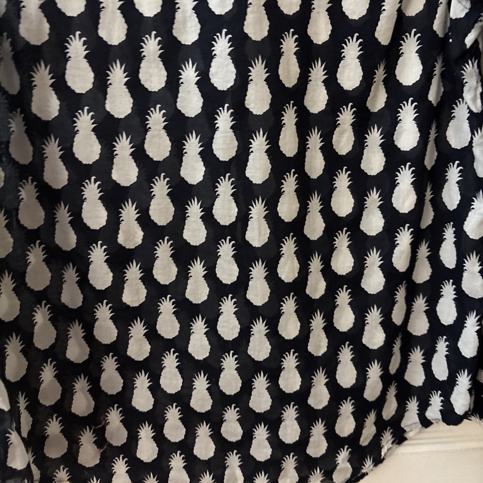 talbots petite small button up top Pineapple Navy - image 5