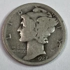 1927-D 10C Mercury Dime- 90% Barber Dime