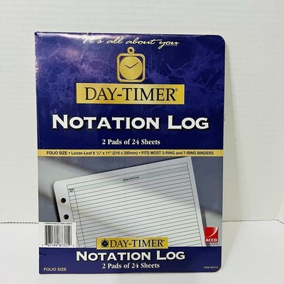 1990 Vintage Day-Timer Notation Log 8.5'' x 11'' 2 Pads Of 24 Sheets