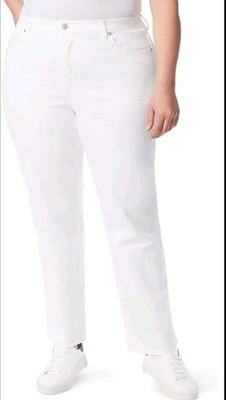 New Gloria Vanderbilt Amanda Jean Women's Plus Size 22W WHITE 