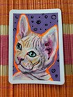 ACEO ORIGINAL HAIRLESS CAT SERIES 8/8 Gouache PAINTING kleptodog signed art — photo 4