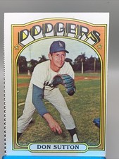 1972 Topps - Don Sutton #530 Dodgers HOF NM Sharp Miscut Free Shipping