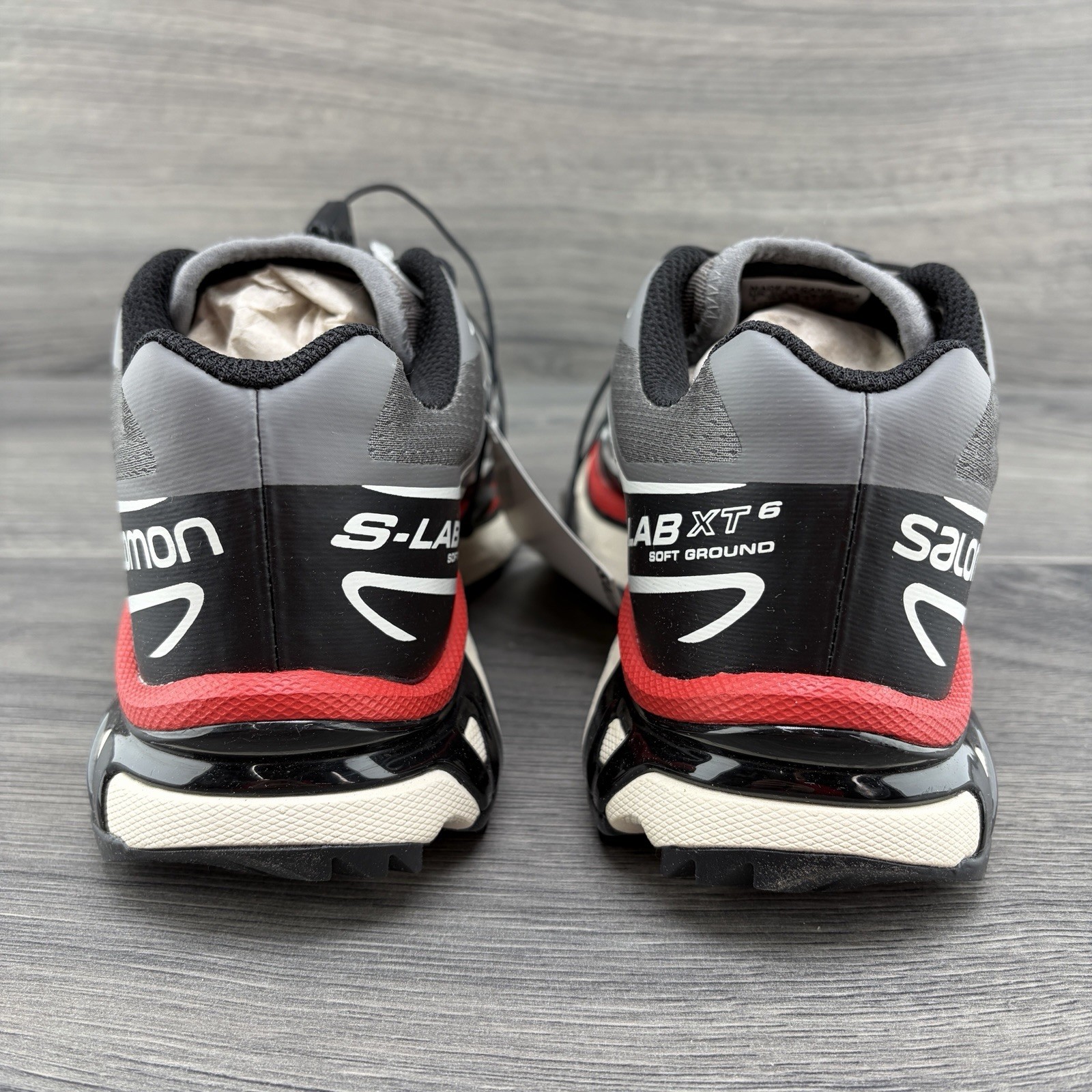 Salomon XT 6 Women's Sneakers Size 5.5 - Pewter Black Red White image 6