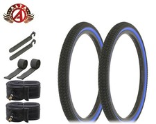 Alta High Performance BMX BICYCLE Infection TIRE 20" x 1.75" BLACK/BLUE 8PC SET.