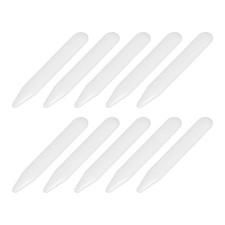 10Pcs Plastic Collar Stays, 2.4 Inch Length Dress Shirt Collar Inserts, White