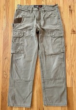 Wrangler RIGGS Workwear Men's 34x30 Ripstop Cargo Carpenter Work Pant Olive VGUC