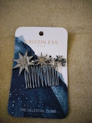 Kristin Ess Hair ''The Celestial Comb''  Silver Star Rhinestone Hair Comb New