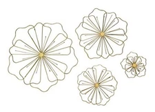  23271 Flower Metal Wall Decor Nature Floral Home Art Set of 4 