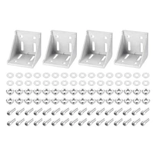 4Set 8080 Inside Corner Bracket Gusset Mount Kits, 78x78x79mm (Silver)