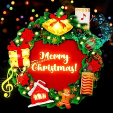 5PCS Christmas Cards, Light and Music Christmas Card, 3D Pop Up Xmas Greeting