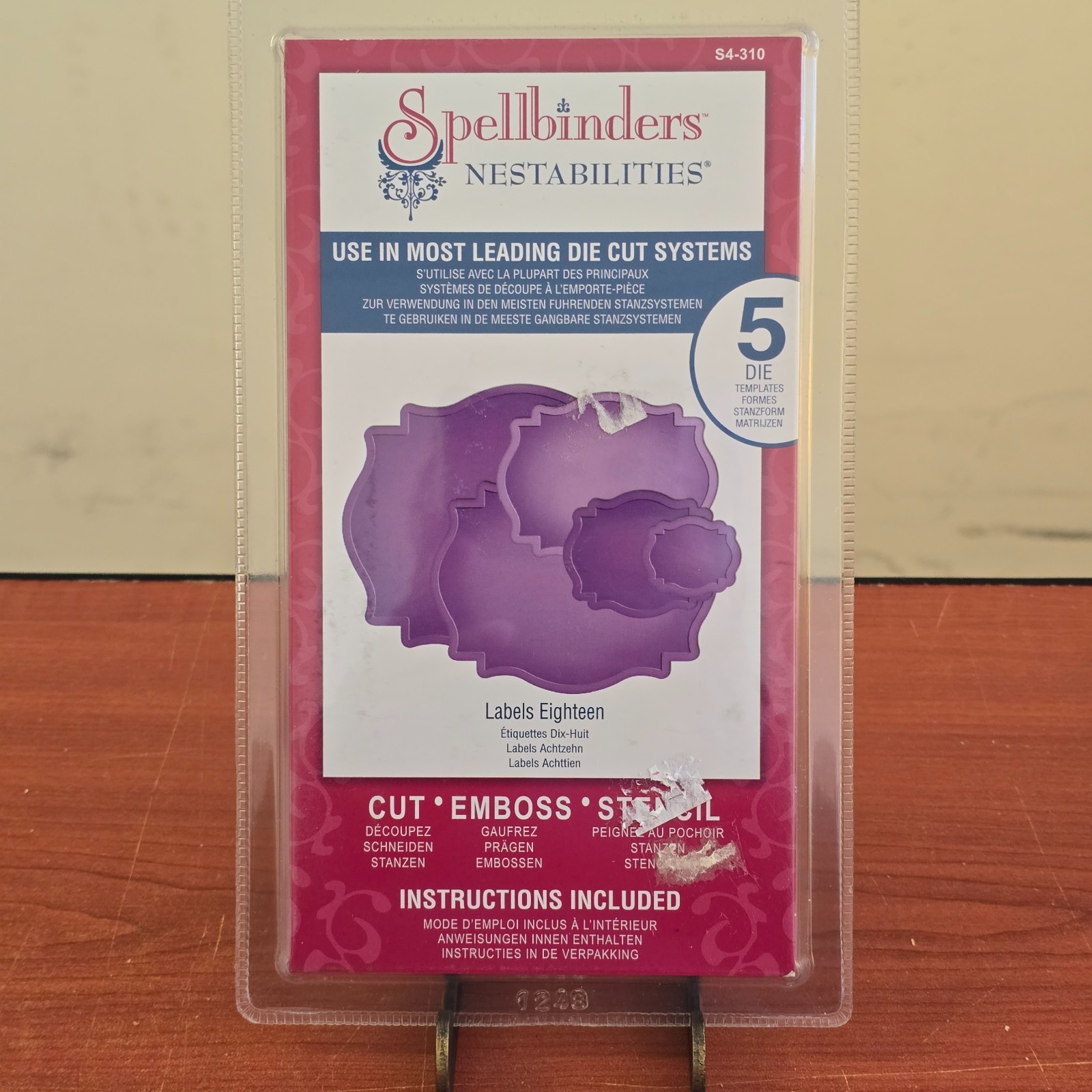 Spellbinders Nestabilities Die Cutting Emboss Stencil Labels Eighteen, S4-310